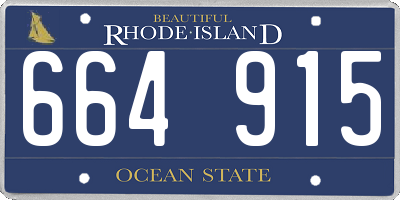 RI license plate 664915