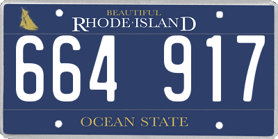 RI license plate 664917