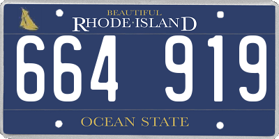 RI license plate 664919