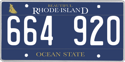 RI license plate 664920