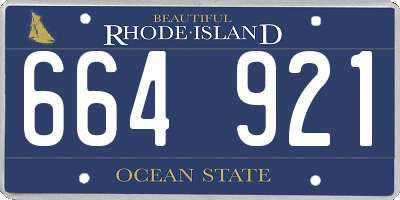 RI license plate 664921