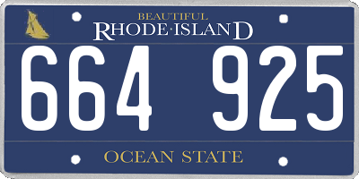 RI license plate 664925
