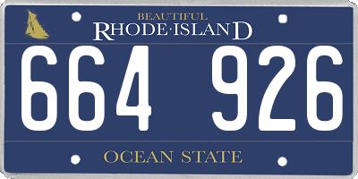 RI license plate 664926