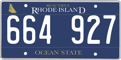 RI license plate 664927