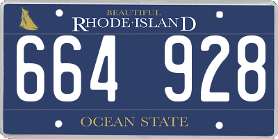 RI license plate 664928
