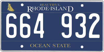 RI license plate 664932