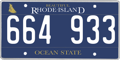 RI license plate 664933