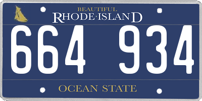 RI license plate 664934