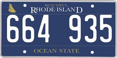 RI license plate 664935