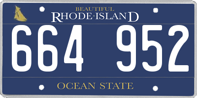 RI license plate 664952