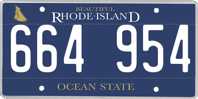 RI license plate 664954