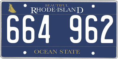 RI license plate 664962