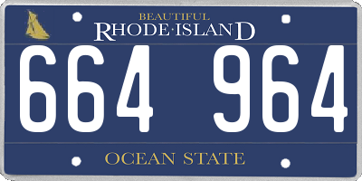 RI license plate 664964