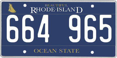 RI license plate 664965