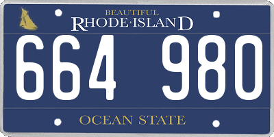 RI license plate 664980