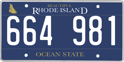 RI license plate 664981