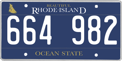 RI license plate 664982