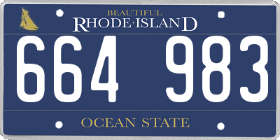 RI license plate 664983