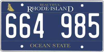 RI license plate 664985