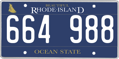 RI license plate 664988