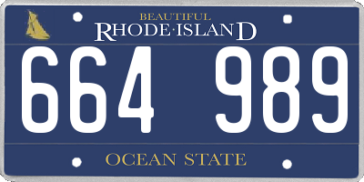 RI license plate 664989