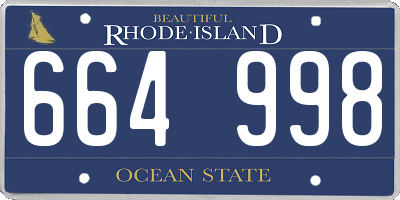 RI license plate 664998