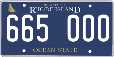 RI license plate 665000