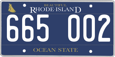 RI license plate 665002