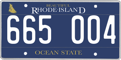 RI license plate 665004