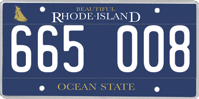 RI license plate 665008