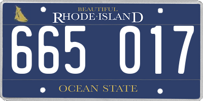 RI license plate 665017