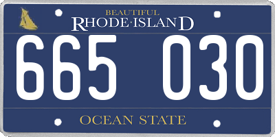 RI license plate 665030