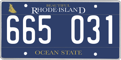 RI license plate 665031