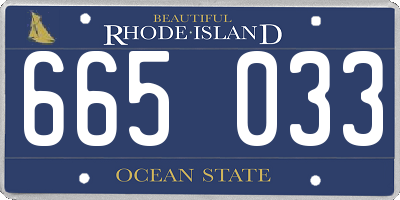 RI license plate 665033