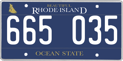 RI license plate 665035