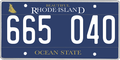 RI license plate 665040