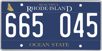RI license plate 665045