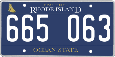 RI license plate 665063