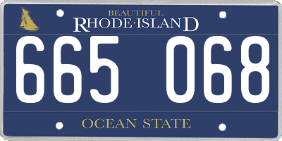RI license plate 665068