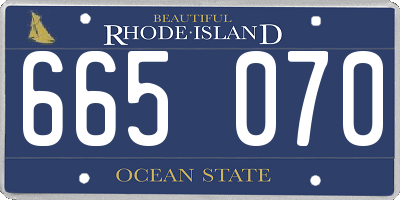 RI license plate 665070