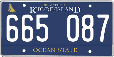 RI license plate 665087