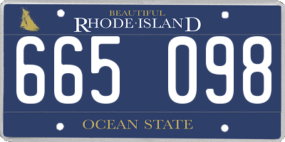 RI license plate 665098