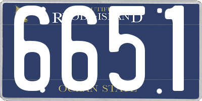 RI license plate 6651