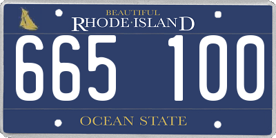 RI license plate 665100
