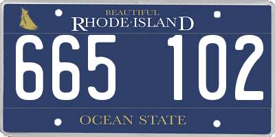 RI license plate 665102