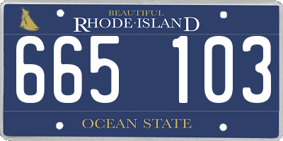 RI license plate 665103