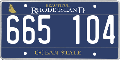 RI license plate 665104
