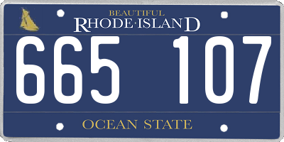 RI license plate 665107