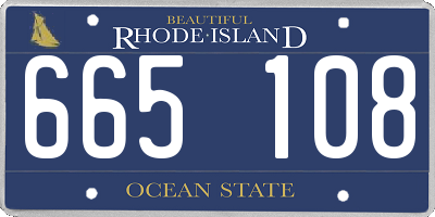 RI license plate 665108