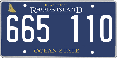 RI license plate 665110
